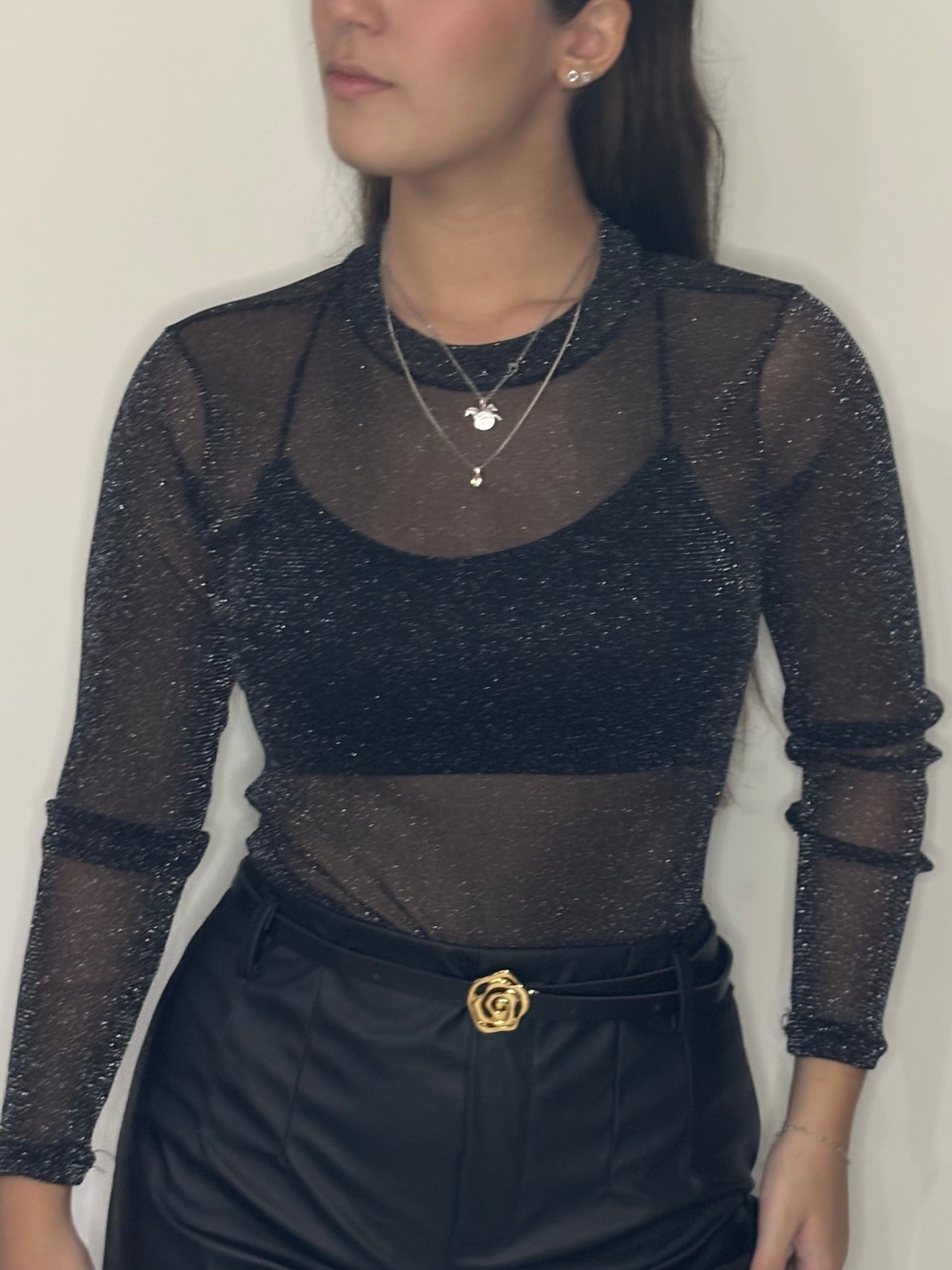 Body tule com brilho